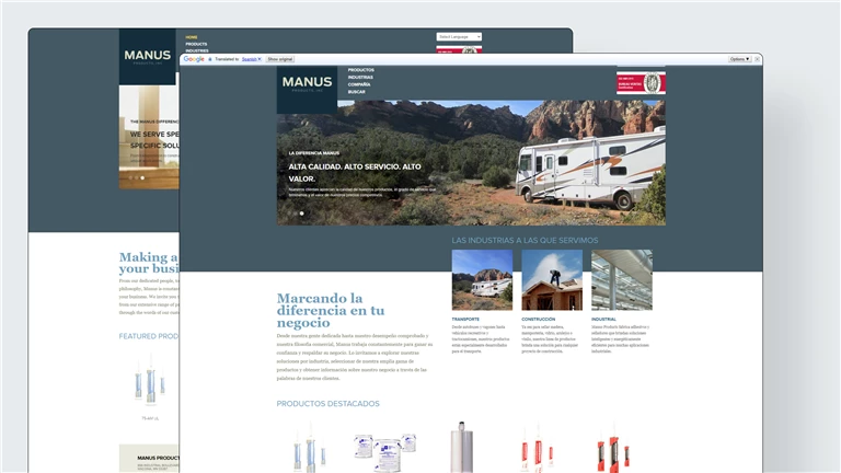 Multilingual support for global audience engagement with Manus Products' website